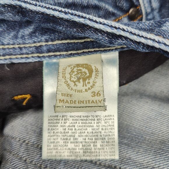 Diesel Zaghor Jeans Size 36x26 Wash 008SS Destressed Button Fly Made in Italy - Picture 5 of 11